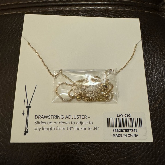 NWT - Layers drawstring adjuster necklace - gold - Picture 2 of 2